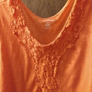 lane Bryant Sleeveless Top, sz  22/24, Orange, 56%Rayon 44% polyester, pre-owned